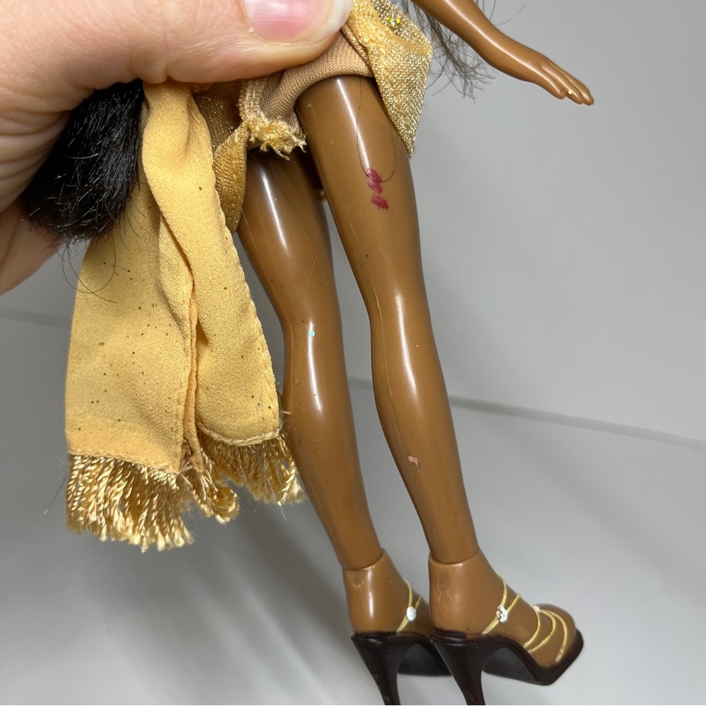 Vintage 2003 Bratz Formal Funk Sasha Doll Gold Dress Secondary Outfit Prom Y2k - Picture 13 of 15
